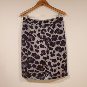 Banana Republic Rayon/Linen Animal Print Skirt Women's Size 8